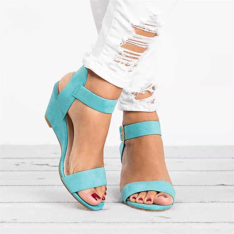 Ladies Wedge Sandals With Elegant Strap Design and Comfortable Footbed W&w