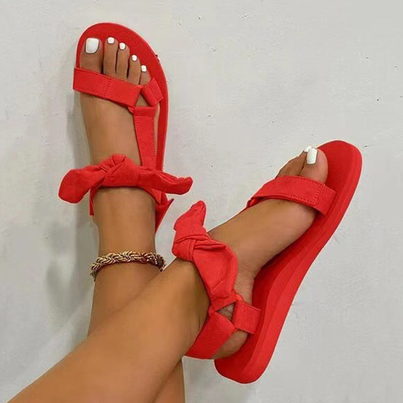 Military with Bow Open Shoes