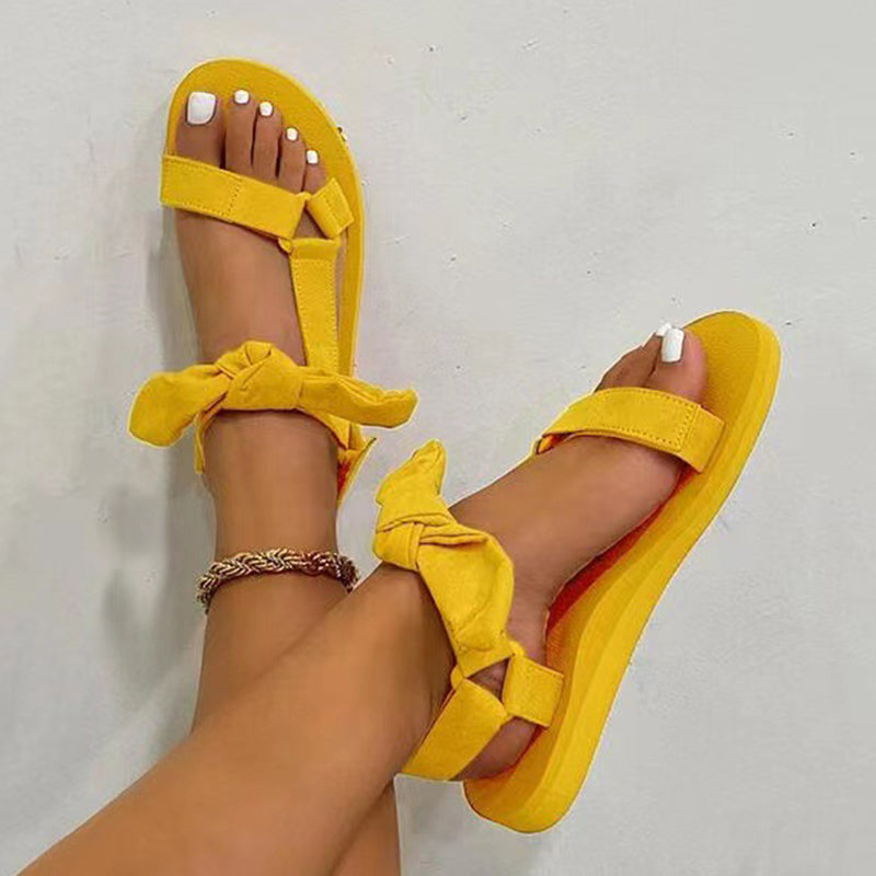 Military with Bow Open Shoes