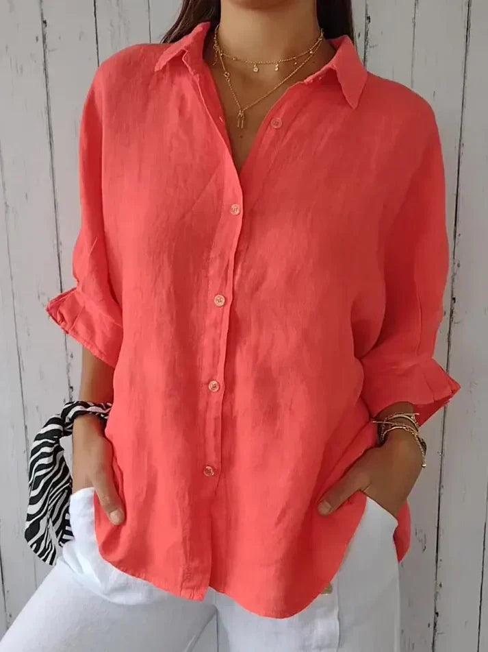 Lysse | Stylish Solid Color Blouse With Buttons