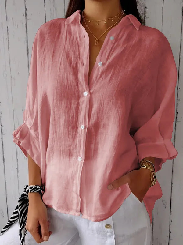Lysse | Stylish Solid Color Blouse With Buttons