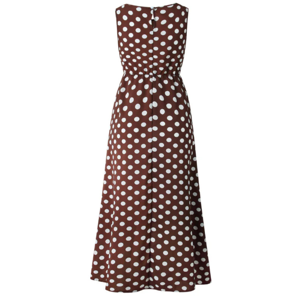 Elegant summer dress with polka dots