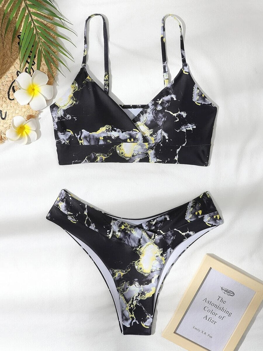 Bikini elegant Bikini With Marble Print