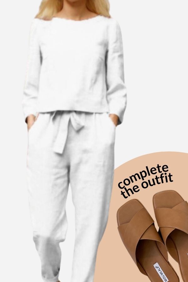 Solid Color Linen Two-Piece