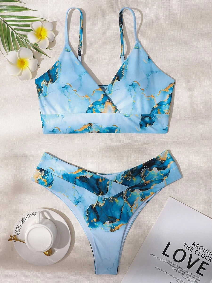 Bikini elegant Bikini With Marble Print