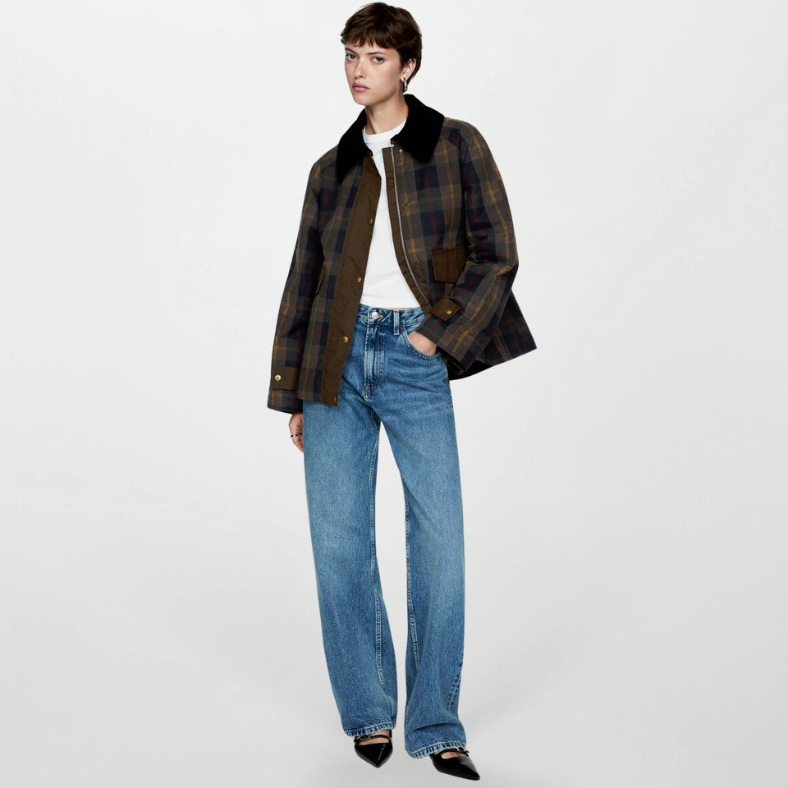 Lysse-Fashion | Trendy Women's Checkered Pattern Zip-Up Jacket