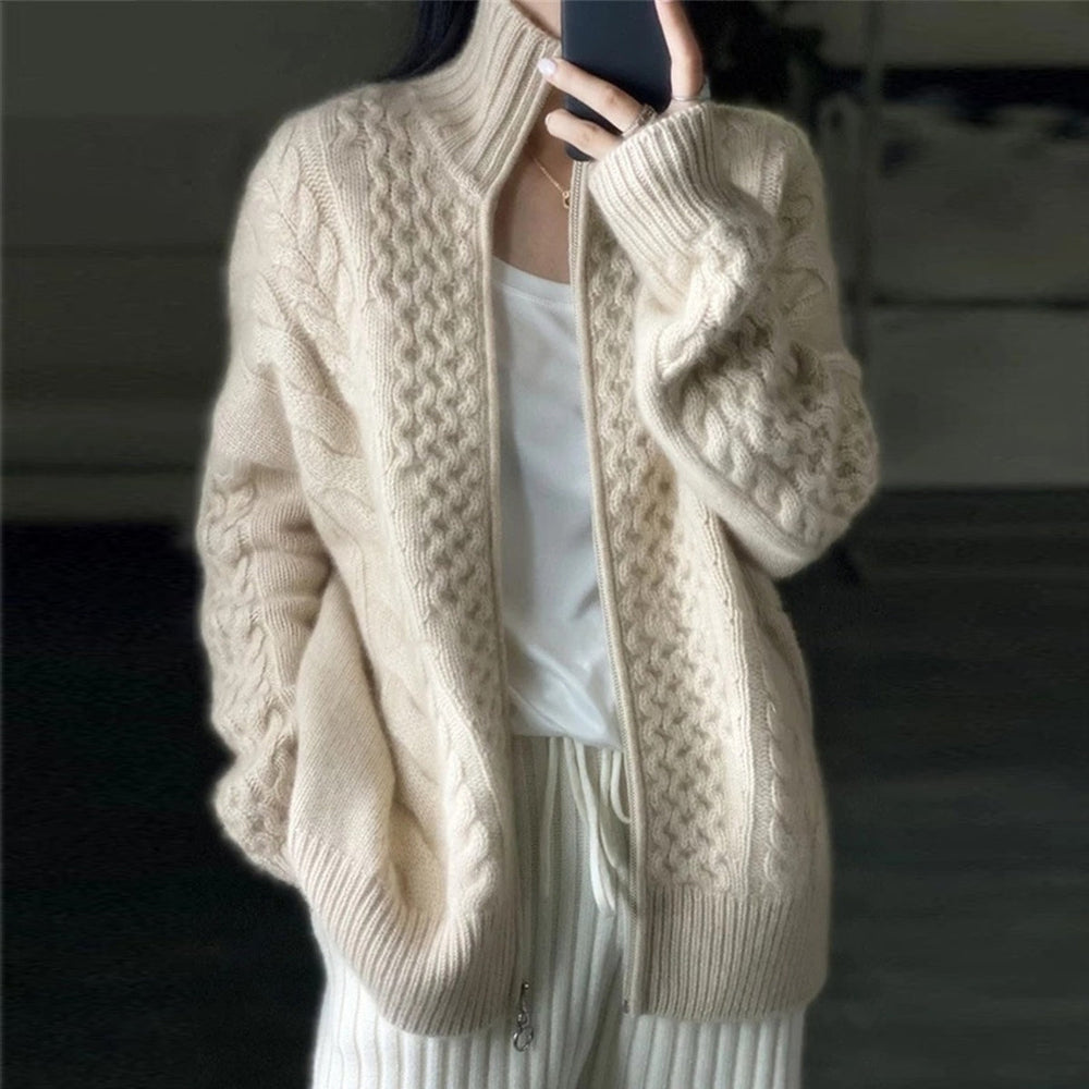 Lysse | Cashmere Cardigan with High Neck