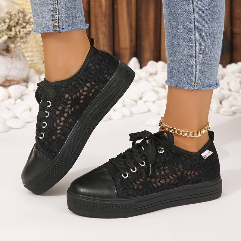 Chic and Airy Lace Sneakers