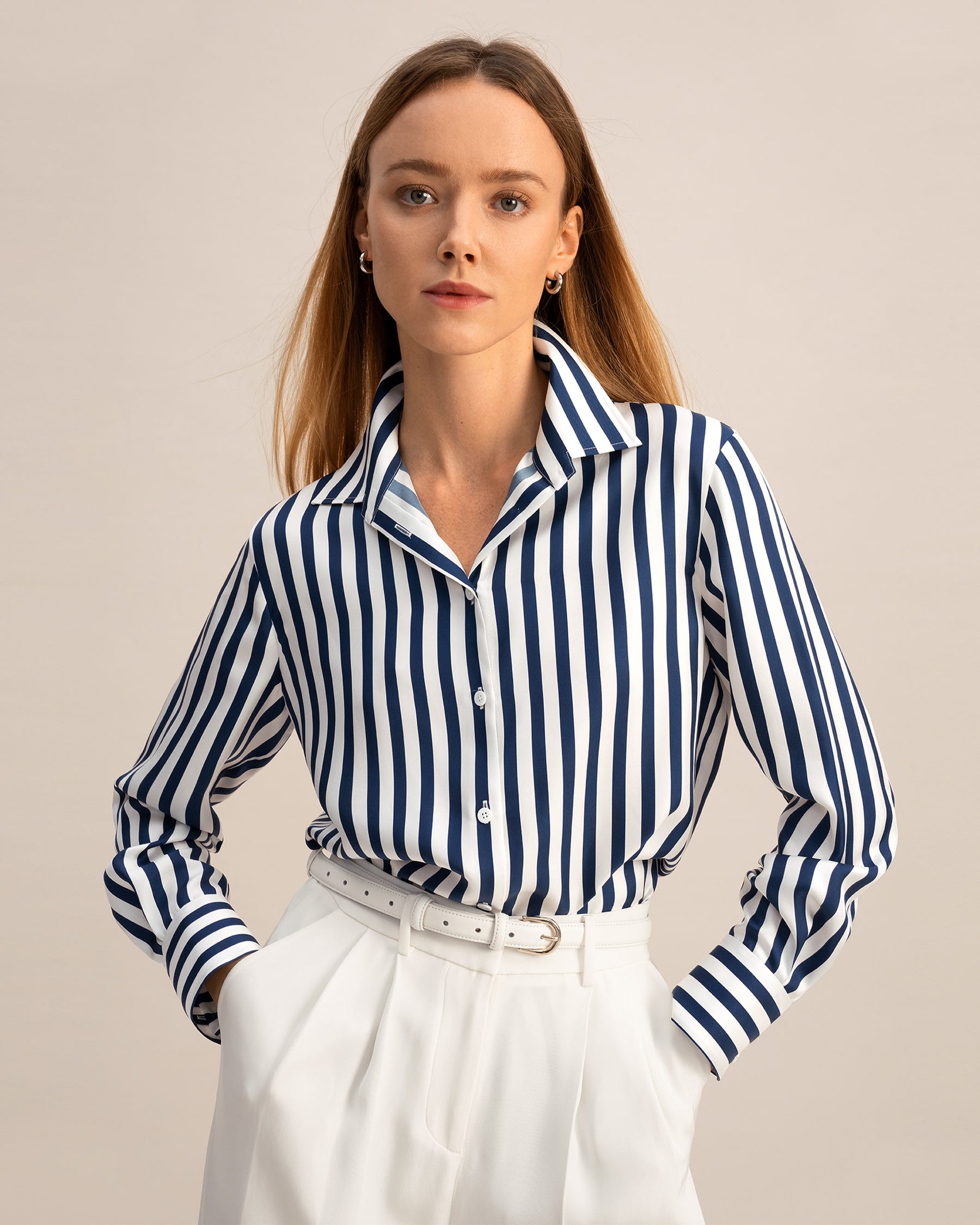 Striped silk shirt