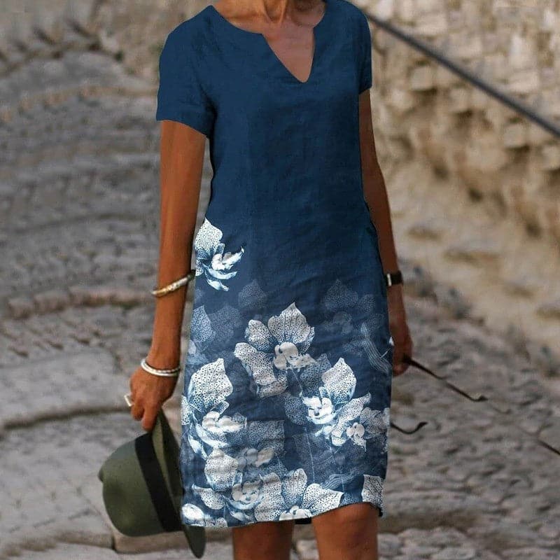 Floral Realm Lightweight Cotton Dress for Women