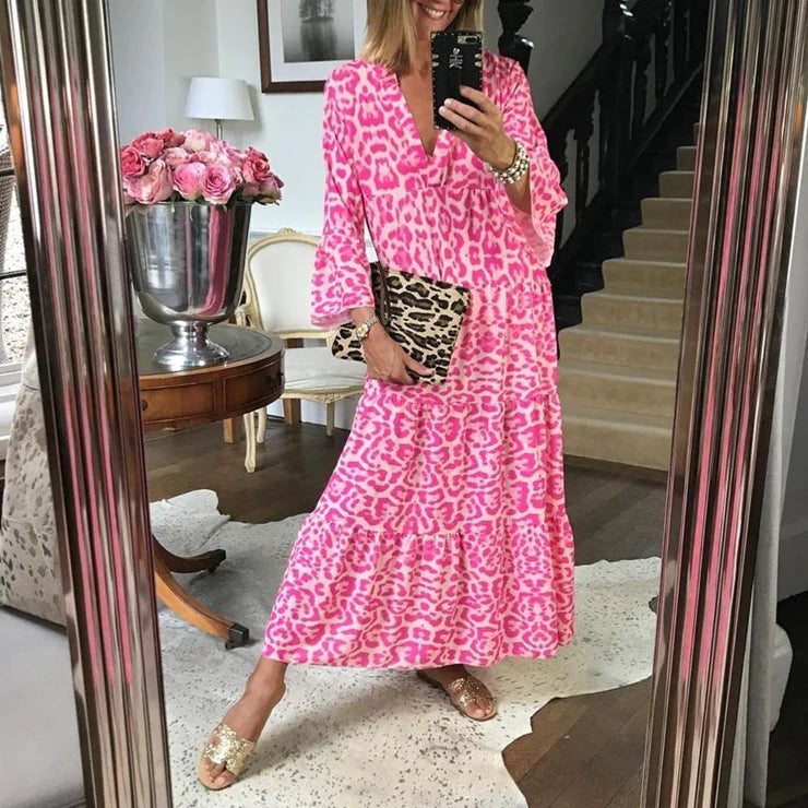Stylish Summer Dress With Leopard Print