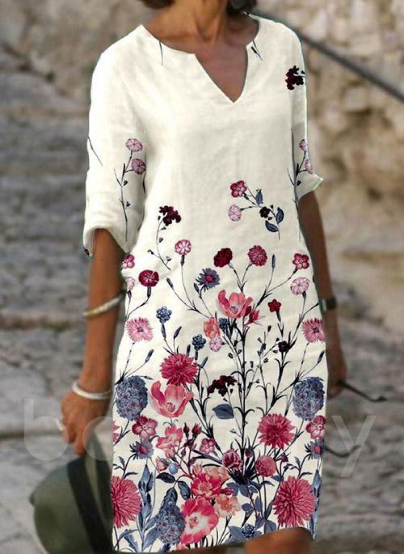 Floral Linen Dress