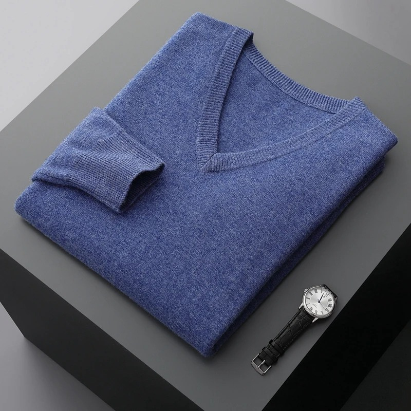 Cashmere Pullover Men, V-neck, Soft Cashmere Knit Material
