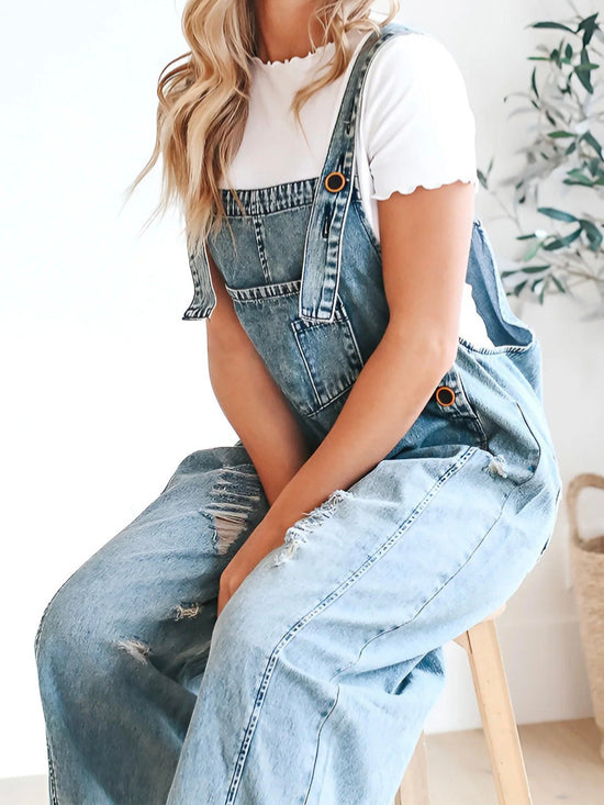 Women's Loose Denim Overalls Comfortable & Stylish