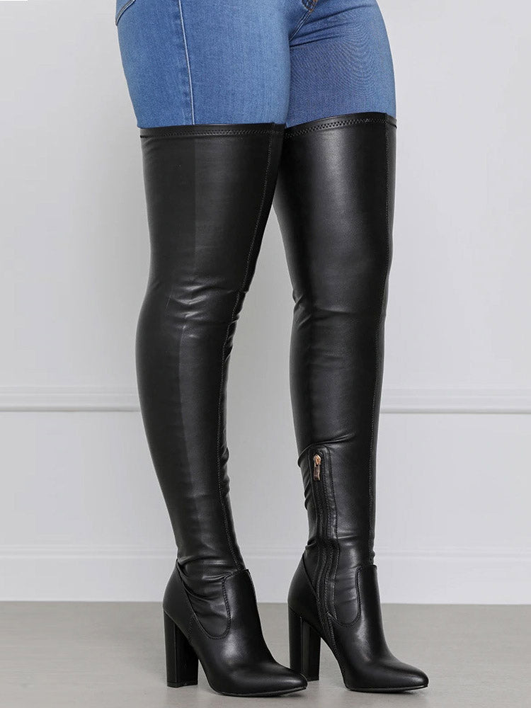 Lysse | Flat Overknee Boots made of Leather for Winter