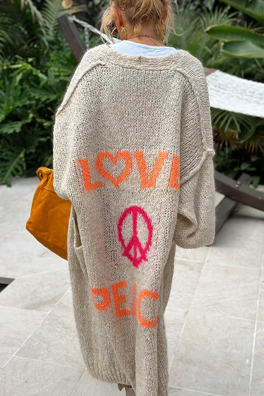 Peace Fashionable Knitted Jacket