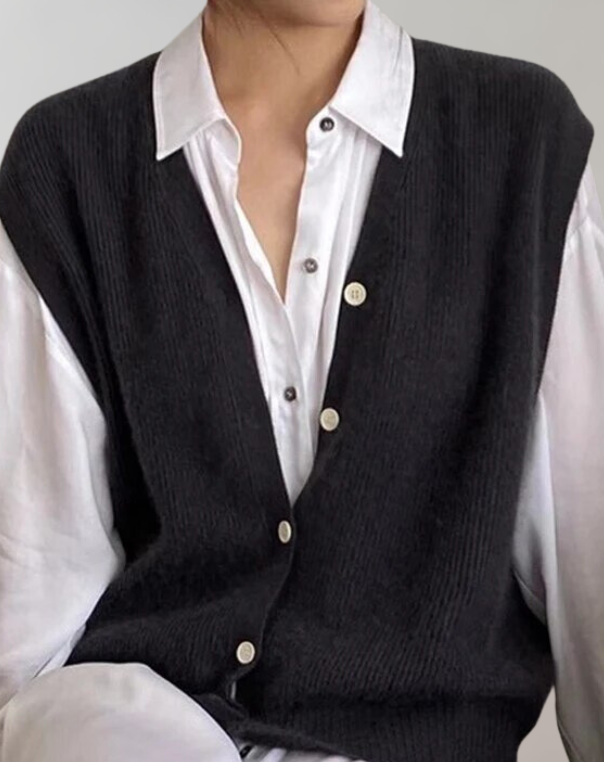 Casual Knit Vest With Button Placket