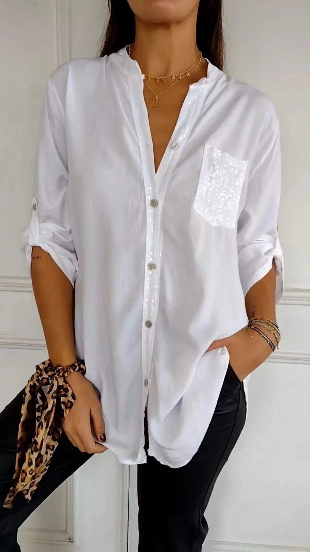 Lysse Fashion | Glitter Blouse With Sequin Pocket