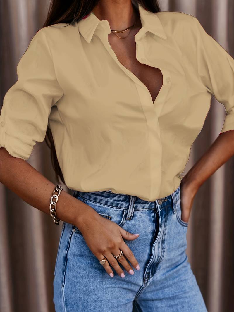 Solids, Simple Shirt with Button Placket Front