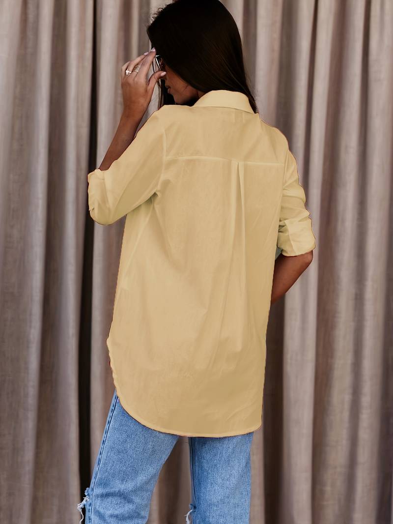 Solids, Simple Shirt with Button Placket Front