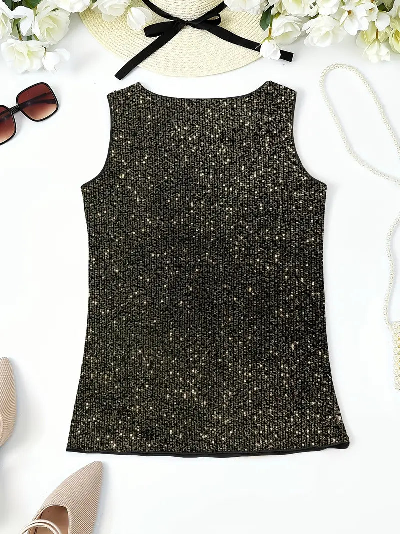 Elegant Sleeveless Top with Sequins
