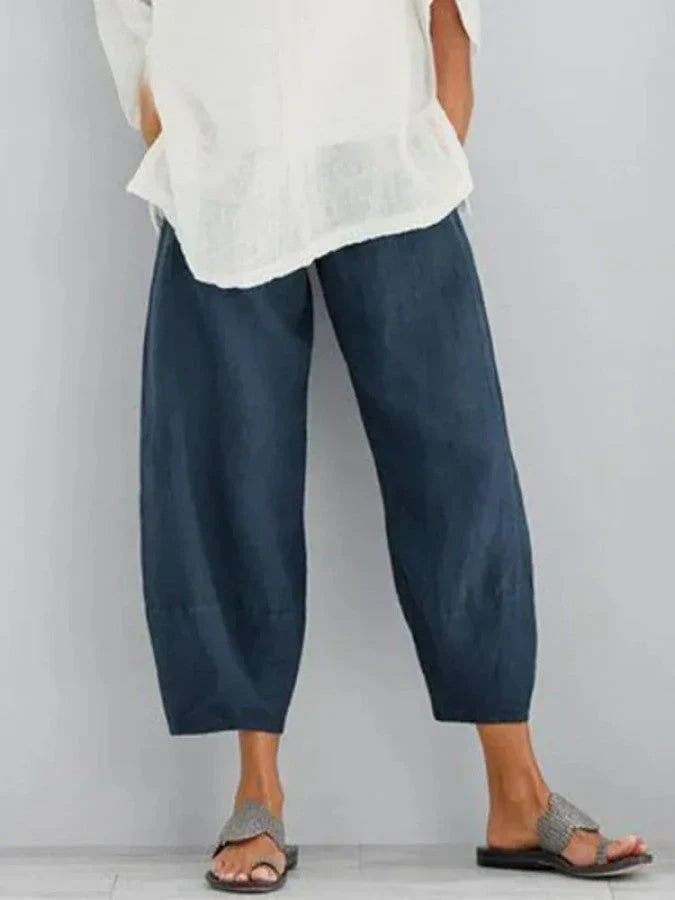 Linen leisure pants for women