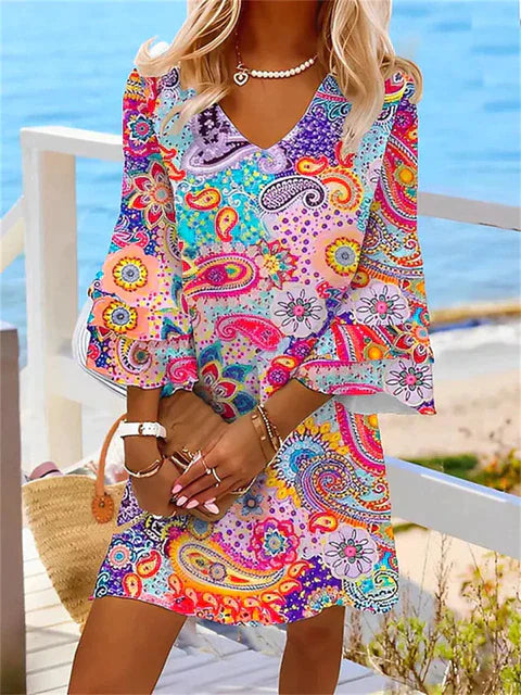 Colorful printed dress