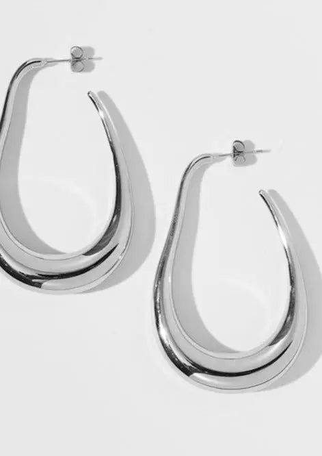 Minimalist Island Earrings in Silver