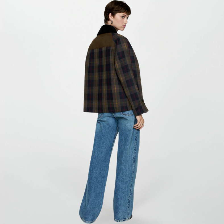 Lysse-Fashion | Trendy Women's Checkered Pattern Zip-Up Jacket