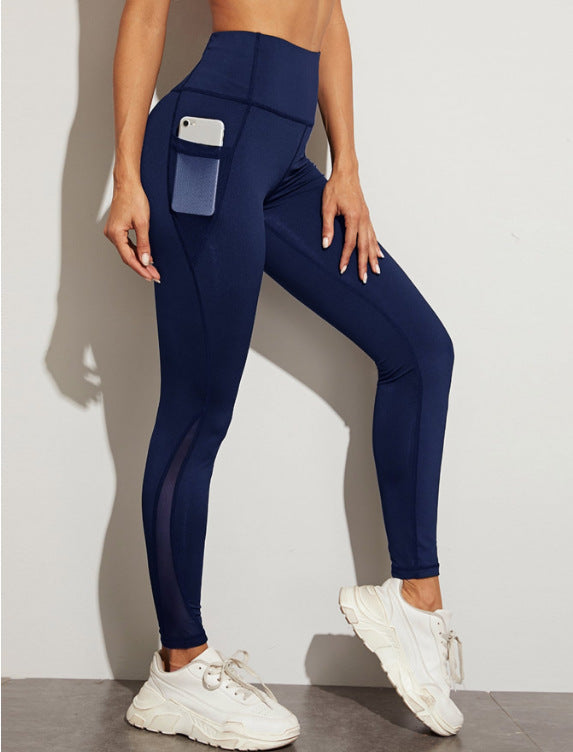 Ladies High Cut Sports Leggings with Side Pocket