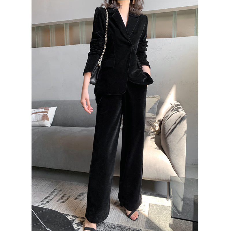 Women's Velvet Tailored Suit Set