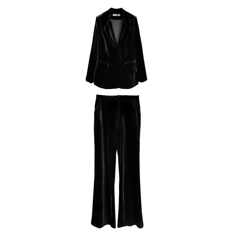 Women's Velvet Tailored Suit Set