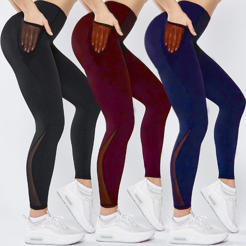 Ladies High Cut Sports Leggings with Side Pocket