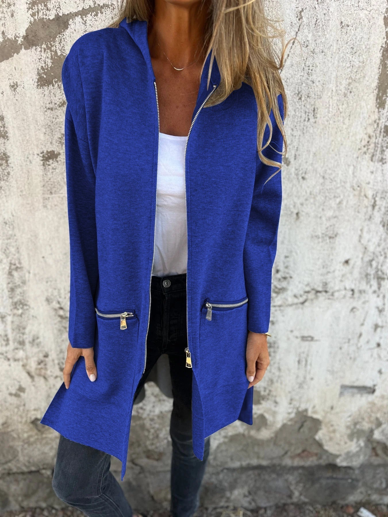 Casual Long Sleeve Jacket With Zipper for Women