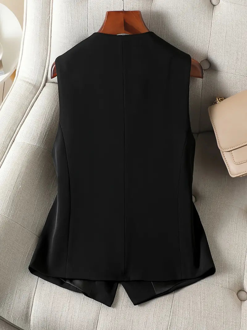 Sleeveless Vest With V-Neck
