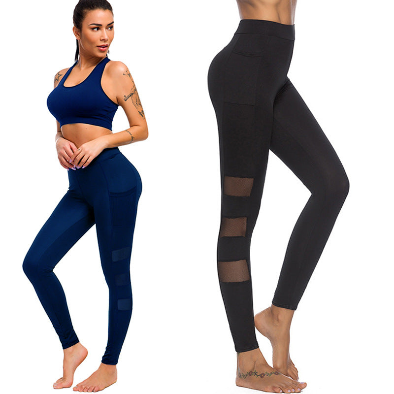 Women’s sports leggings with innovative mesh inserts