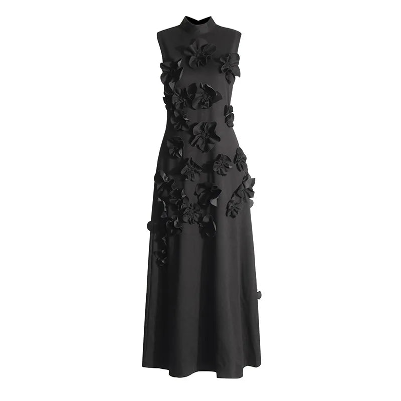 Long Pink Dress With Flowers