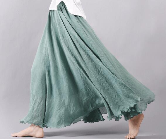 Casual Draping Boho Maxi Skirt for Women