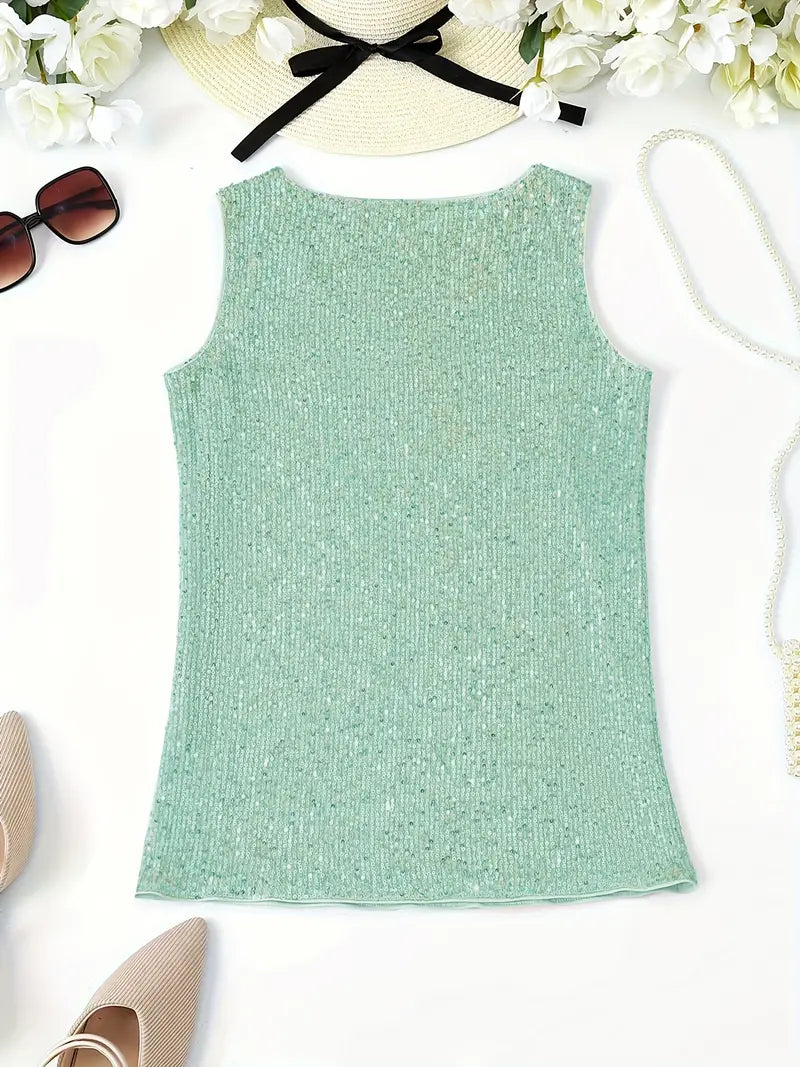 Elegant Sleeveless Top with Sequins