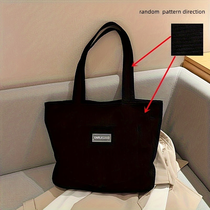 Elegant Women's Bag Made of High-quality Corduroy Vegan Leather