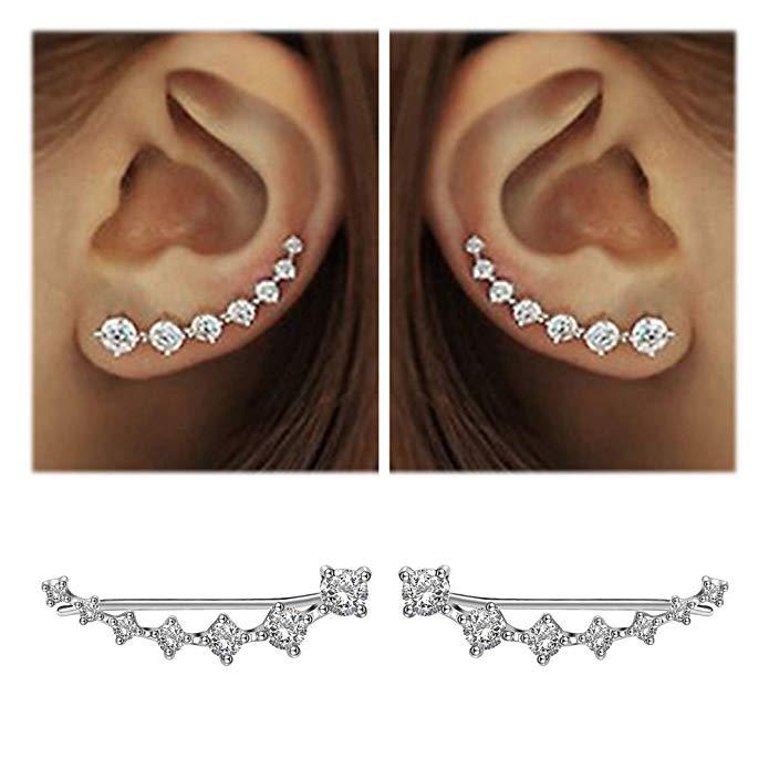 Glamour Shiny Zircon 925 Sterling Silver Earring