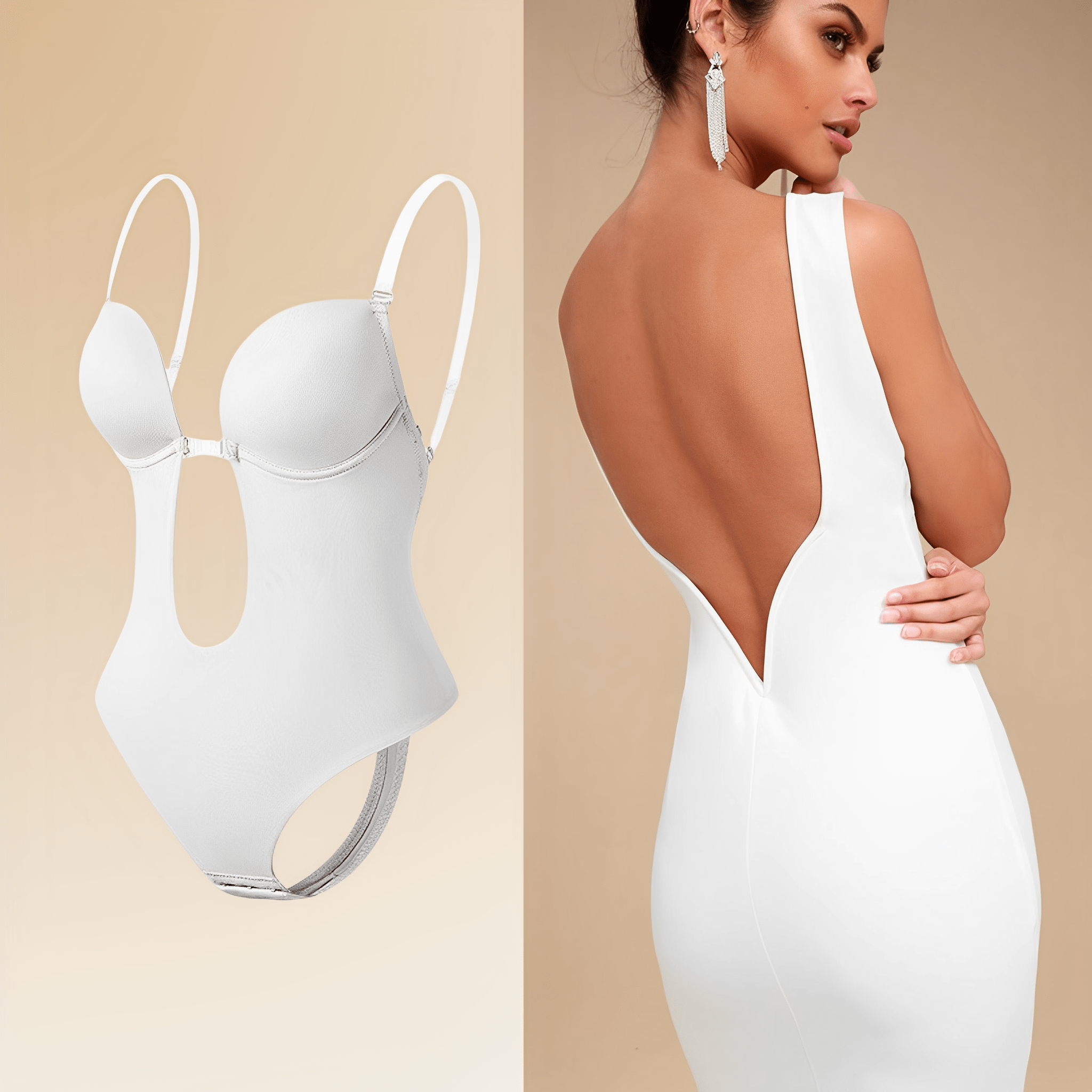 Seamless Backless Bodysuit Bra for Invisible Support for Women