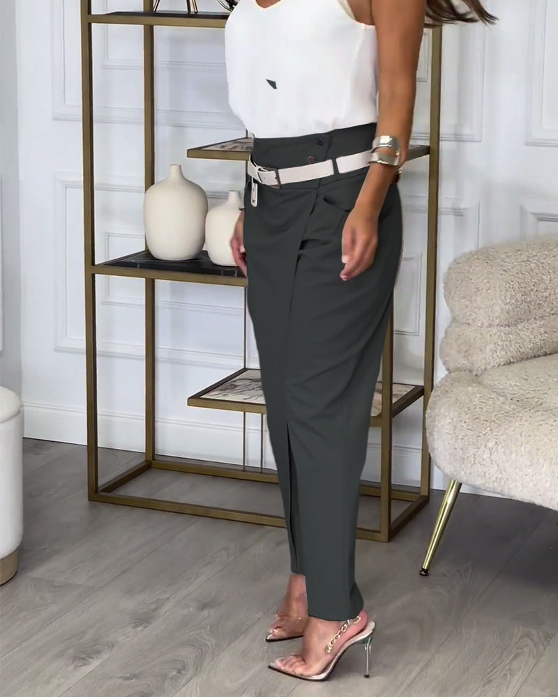 Lysse | Patchwork Pants with Belt