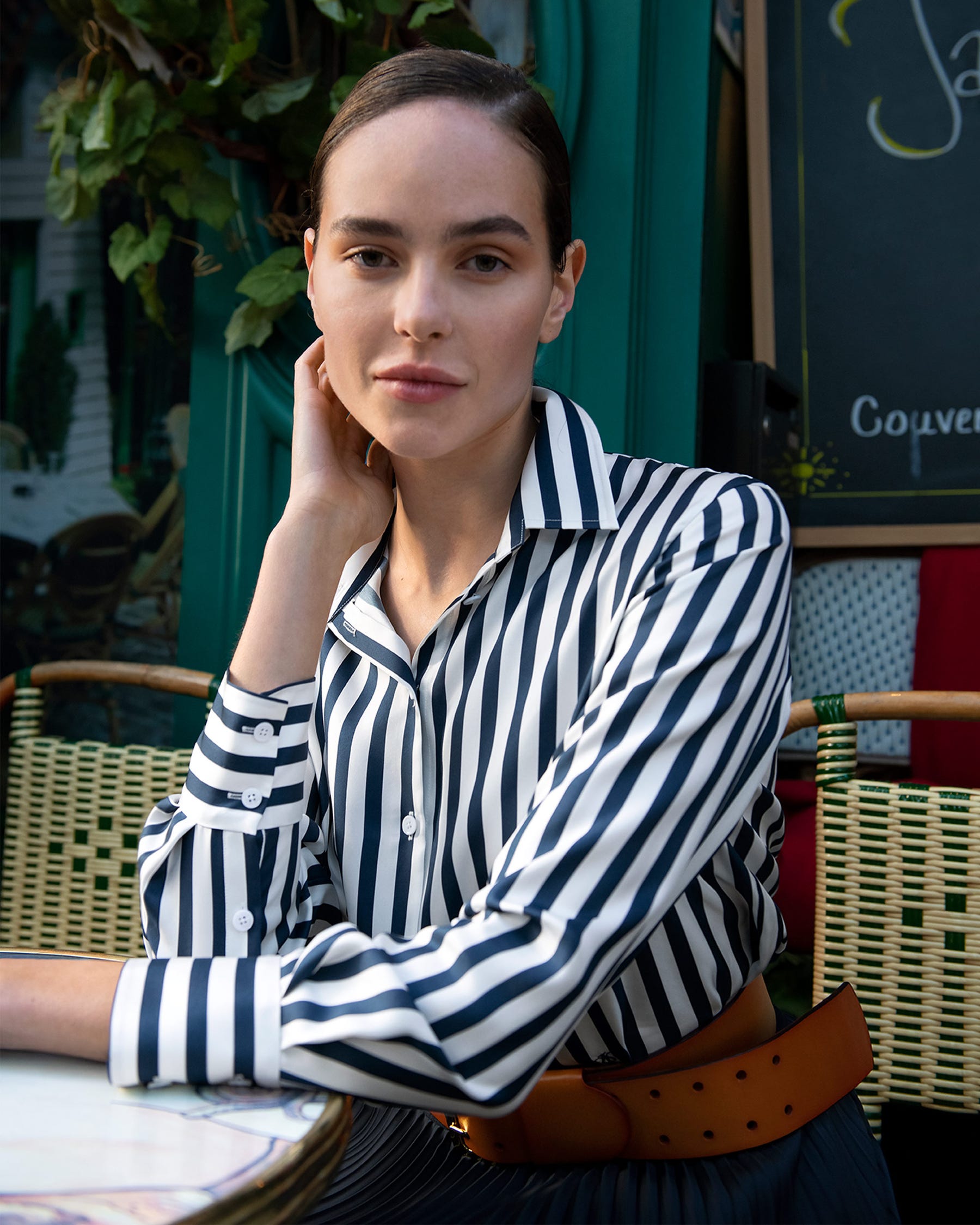 Striped silk shirt