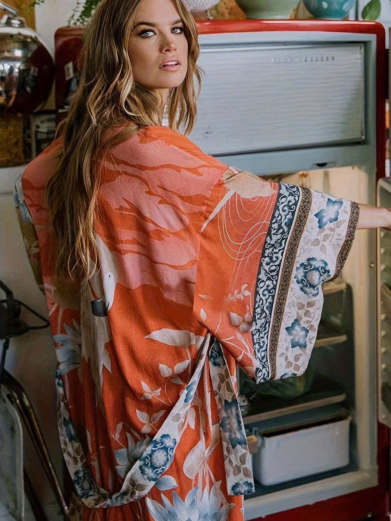 Printed, Kimono Inspired, Stylish Beach Cover-Up