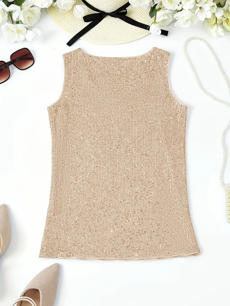 Elegant Sleeveless Top with Sequins