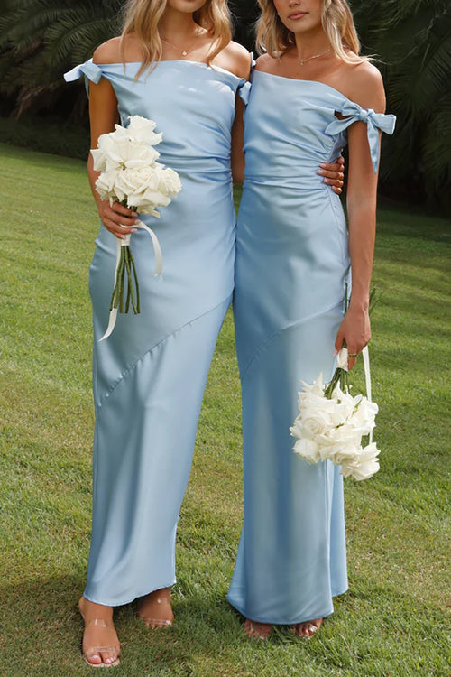 Rosiedress Bow Knot Off-shoulder Maxi Party Dress