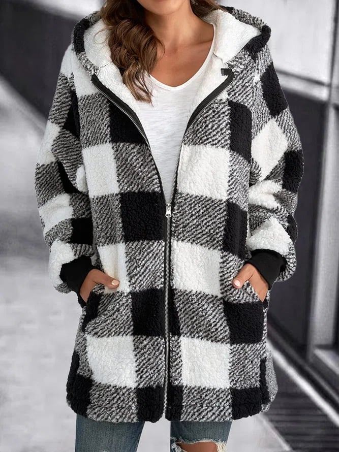 Lysse | Soft Women's Checked Fleece Hoodie