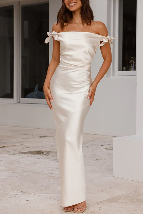 Rosiedress Bow Knot Off-shoulder Maxi Party Dress