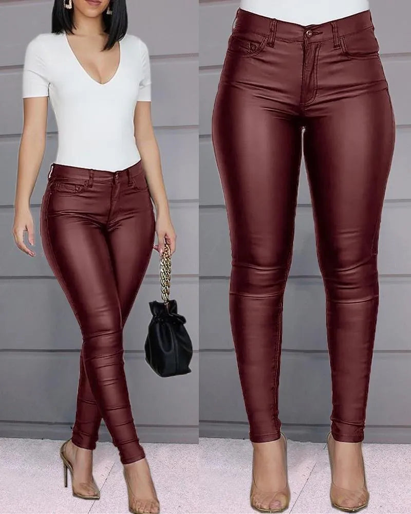 Long Leather Trousers